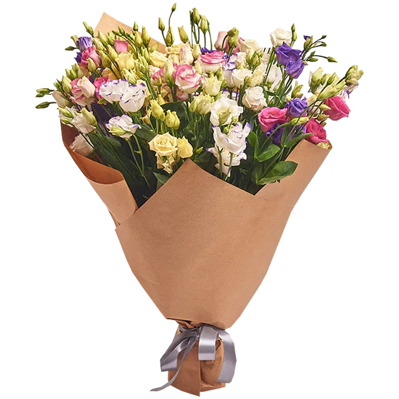 Букет из 25 разноцветных эустом